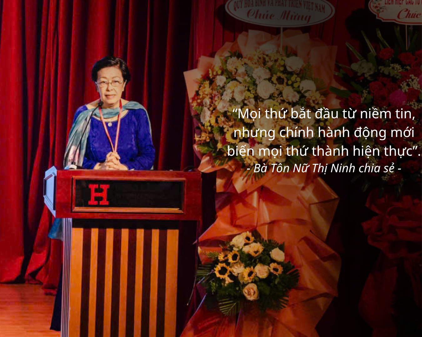 Bà Tôn Nữ Thị Ninh chia sẻ tại diễn đàn thời khắc việt