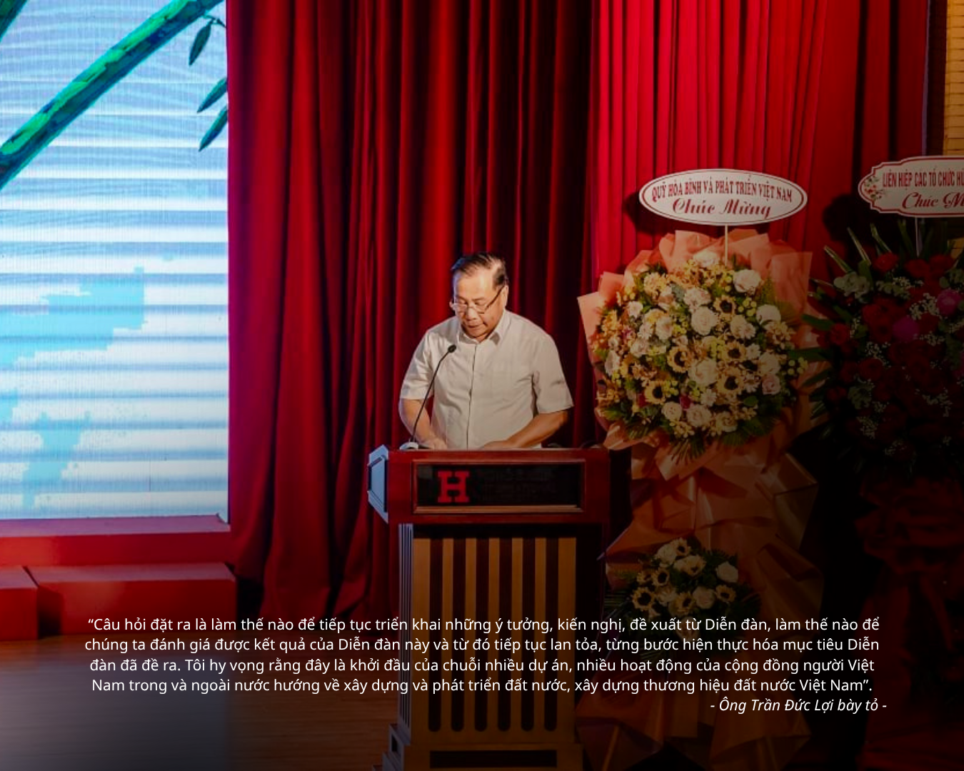 Ông Trần Đắc Lợi, bảy tỏ tại diễn đàn Việt Nam: Thời Khắc Việt